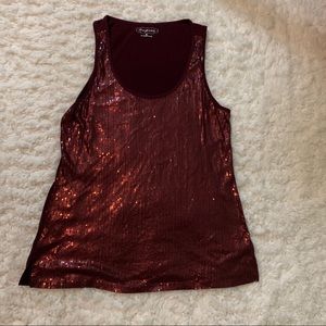 Shimmery sequin embellished tank top